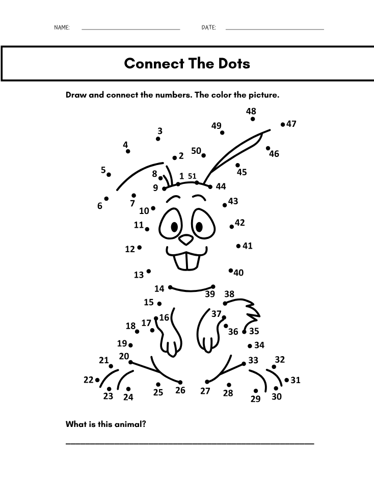 Preschool Bunny Color by Number Worksheet - Free Printable PDF preview